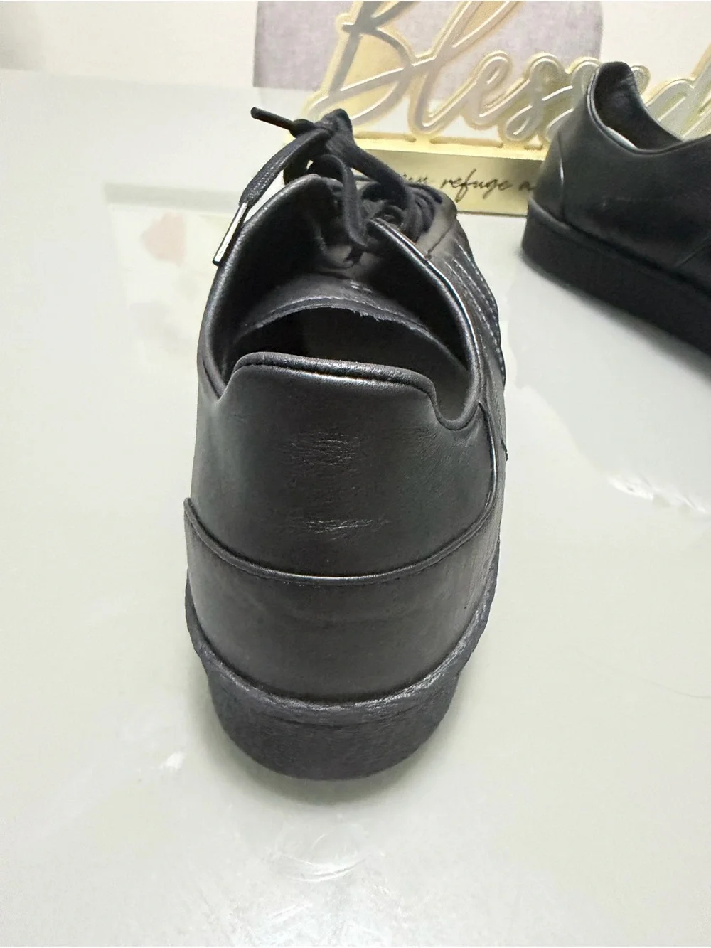Y-3 Men's Black Leather Shell-Toe Low-Top Sneakers size 11.5 IE3237